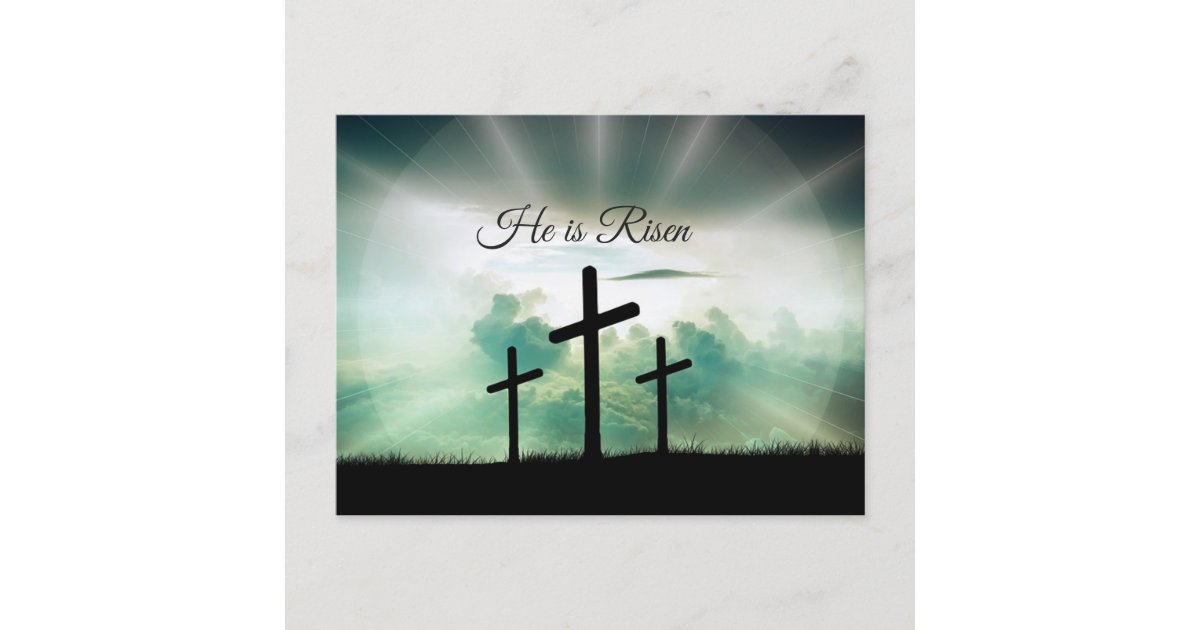 He is Risen, Religious Crosses Easter Postcard | Zazzle.com