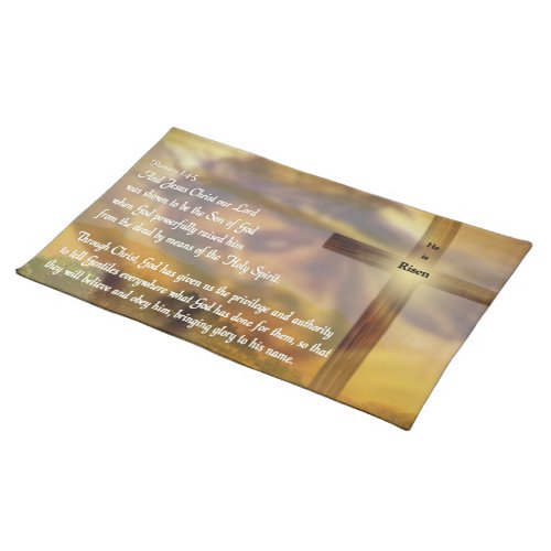 He Is Risen _ Religious Easter Bible Verse Cloth Placemat