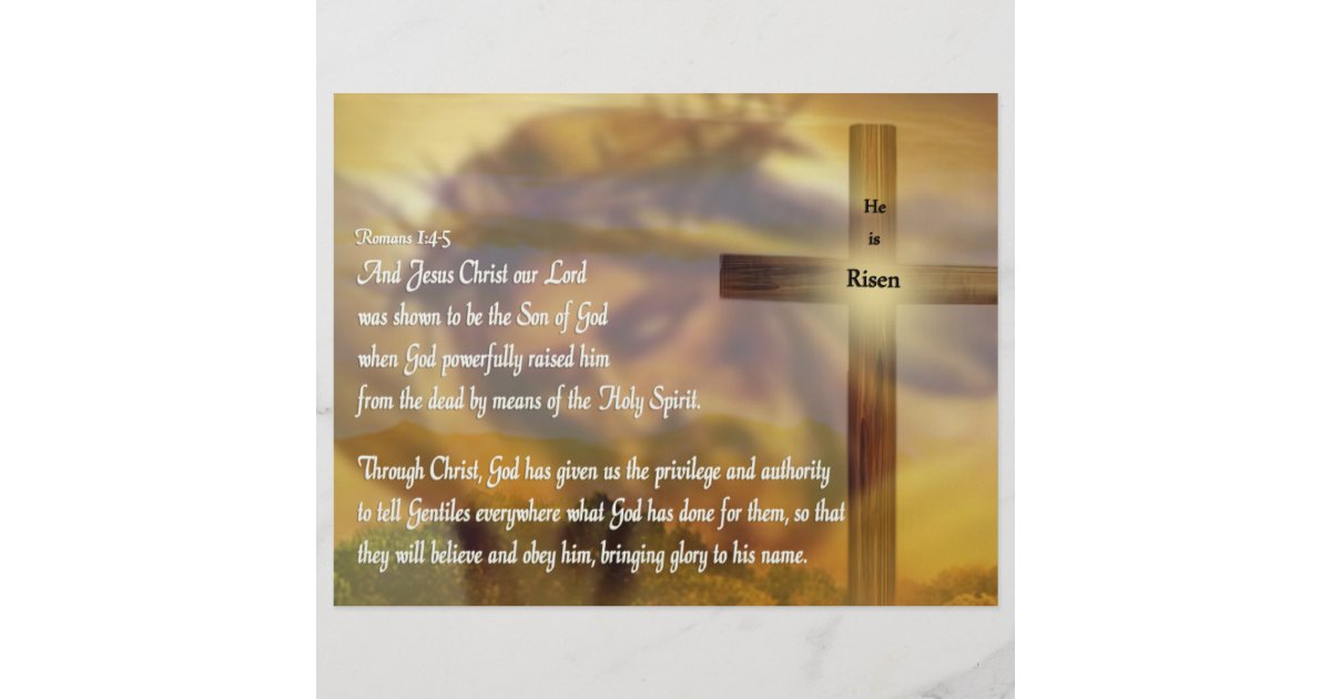 He Is Risen Religious Easter Bible Verse Flyer Zazzle Com