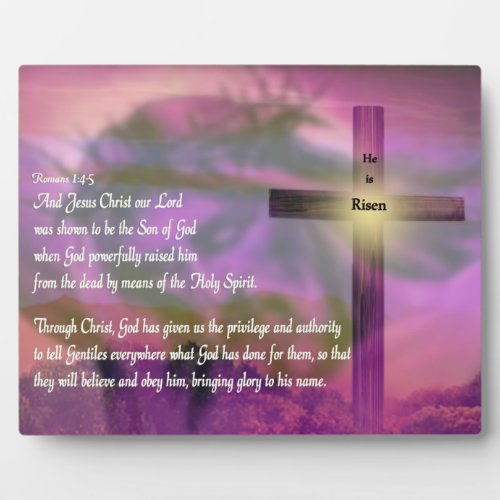He Is Risen _ Religious Easter Bible Verse Plaque