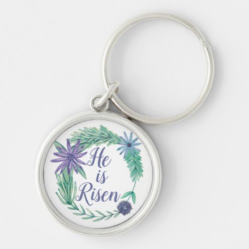 He is Risen Religious Easter Floral Beautiful Keychain