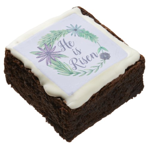 He is Risen Religious Easter Floral Christian Brownie