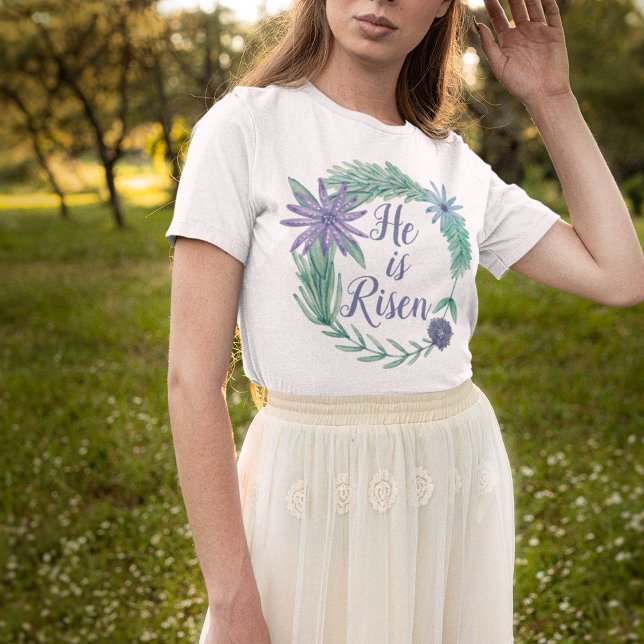 He is Risen Religious Easter Floral Christian T-Shirt (Creator Uploaded)