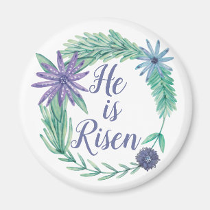 He is Risen Religious Easter Floral Magnet