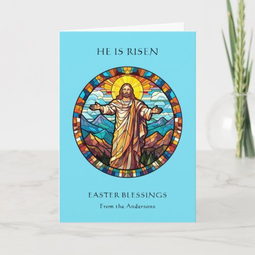 He Is Risen Religious Easter Jesus Resurrection Holiday Card
