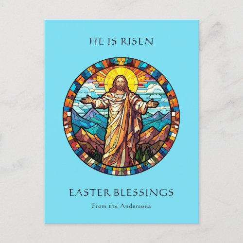 He Is Risen Religious Easter Jesus Resurrection Holiday Postcard