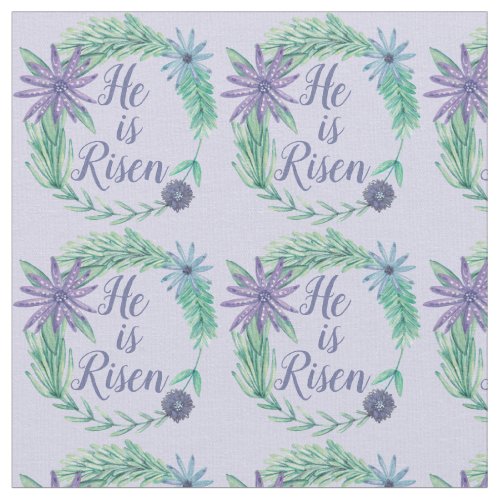 He is Risen Religious Easter Pretty Purple Floral Fabric