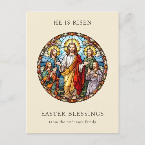 He Is Risen Religious Jesus Easter Blessings Holiday Postcard