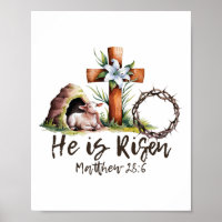 He Is Risen Sheep Lamb Cross Jesus Christian Easte