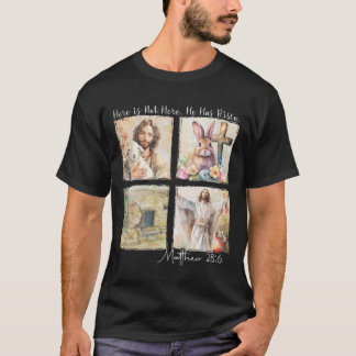 He Is Risen Shirt Easter Christian Cross