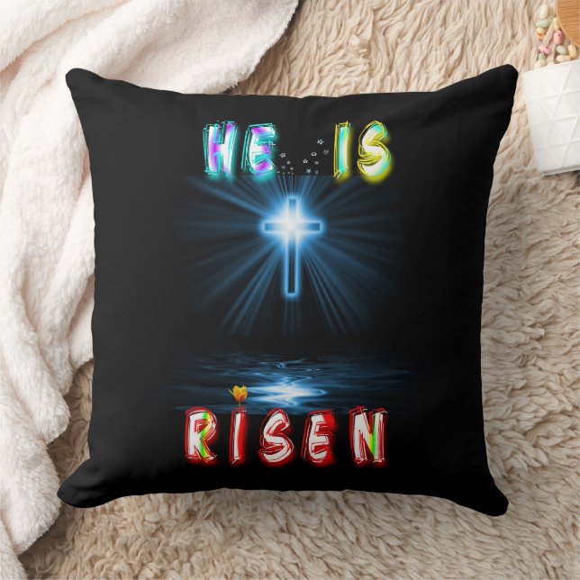 He Is Risen Throw Pillow (Blanket)