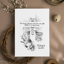 He Is Risen Vintage Christian Easter Holiday Card