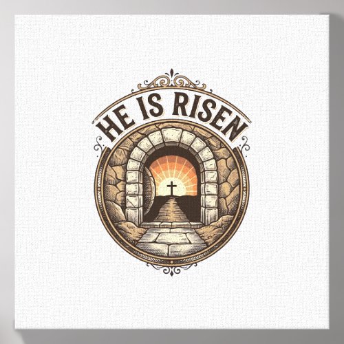 He Is Risen Vintage Easter Cross Shirt Canvas Photo Tile
