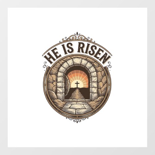 He Is Risen Vintage Easter Cross Shirt Floor Decals