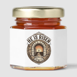 He Is Risen Vintage Easter Cross Shirt Honey Jar Favors