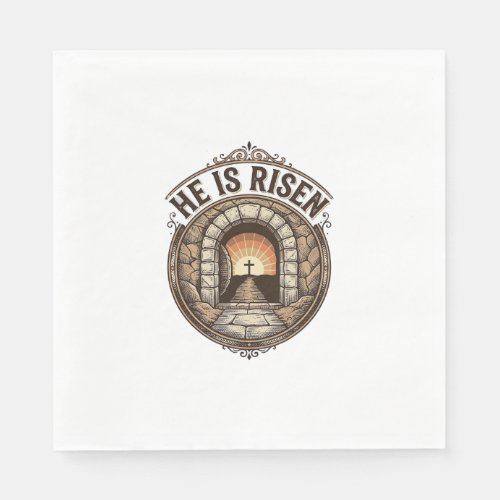 He Is Risen Vintage Easter Cross Shirt Napkins