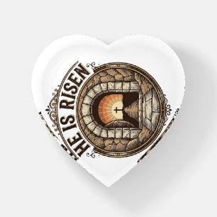 He Is Risen Vintage Easter Cross Shirt Paperweight