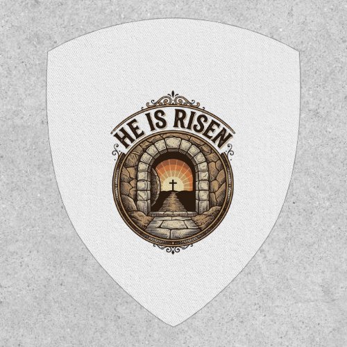 He Is Risen Vintage Easter Cross Shirt Patch