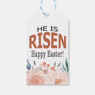 He Is Risen Watercolor Easter Tag