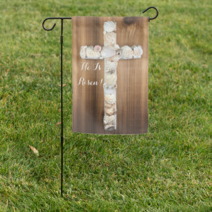 He Is Risen Weatherproof Personalized Garden Flag