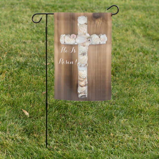 He Is Risen Weatherproof Personalized Garden Flag (In SItu)