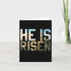 He Is Risen Wildflower Cross Jesus Christian Easte Card