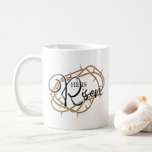 He Is Risen with Crown Of Thorns Coffee Mug