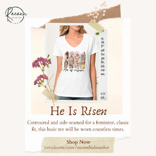 He is Risen Women's Basic V-Neck T-Shirt