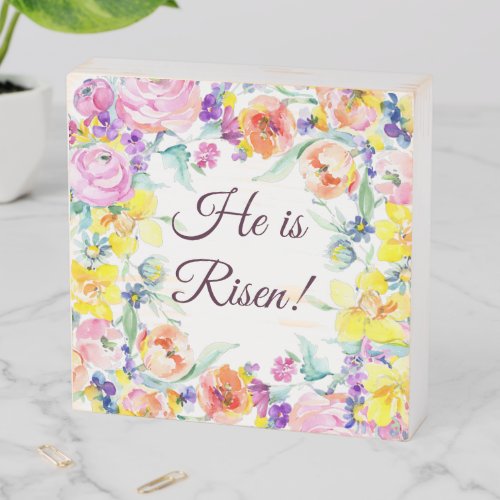 He is risen     wooden box sign