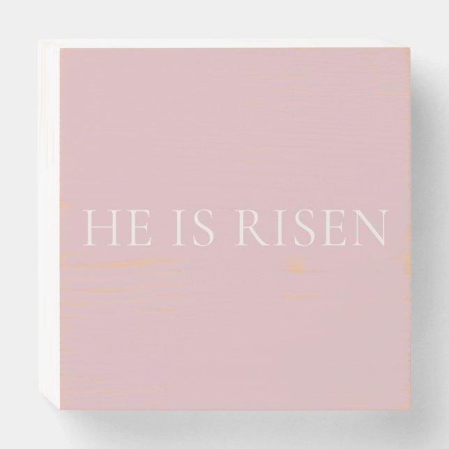 He Is Risen Wooden Plaque | Easter Home Decor (Front Horizontal)