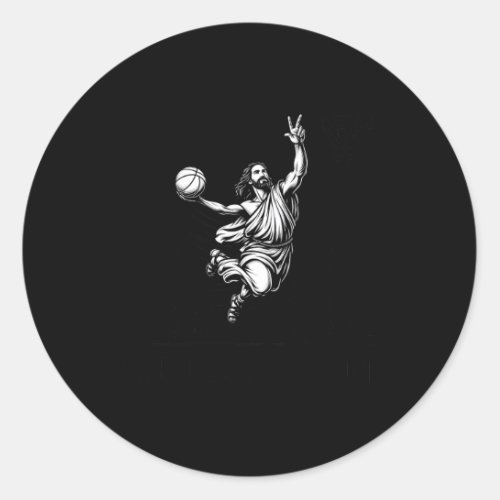 He Is Rizzin Basketball Ugly Christmas  Classic Round Sticker