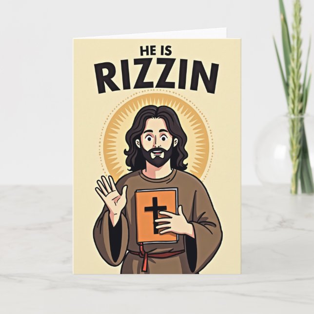 He Is Rizzin Funny Art Card (Front)