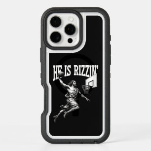 He Is Rizzin Funny Jesus Basketball Easter Day iPhone 16 Pro Max Case