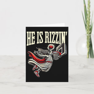 He Is Rizzin Funny Jesus Bysketll Meme  Card