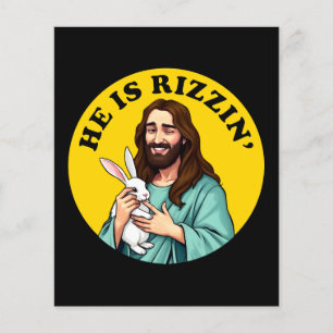 He Is Rizzin Funny Jesus Christian Easter Day Flyer