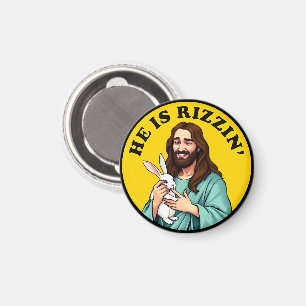 He Is Rizzin Funny Jesus Christian Easter Day Magnet