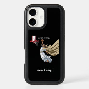 He Is Rizzin Funny Jesus Playing Basketball Retro  iPhone 16 Case
