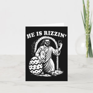 He Is Rizzin Funny Rizz Easter Christian Easter Card