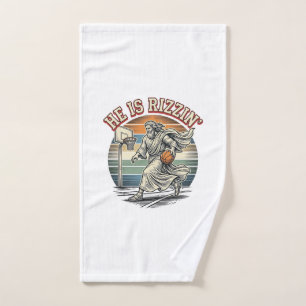 He Is Rizzin Vintage Basketball Religious Shirt De Hand Towel