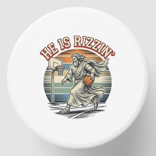 He Is Rizzin Vintage Basketball Religious Shirt De Mini Candle Favors
