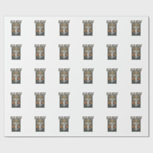 He Is Rizzin Vintage Easter Stained Glass Shirt De Wrapping Paper