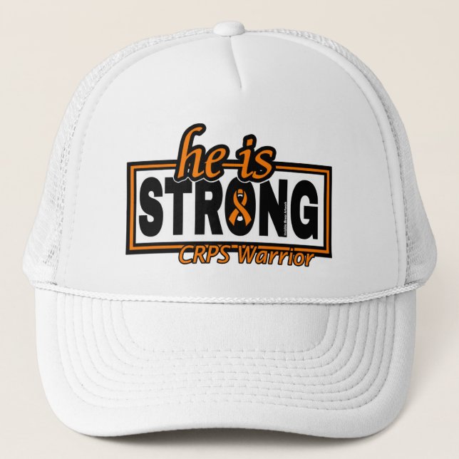 HE IS STRONG...CRPS TRUCKER HAT (Front)
