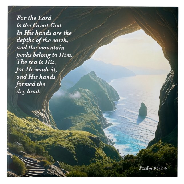 He is the Great God, God & Creation Verse Ceramic Tile (Front)