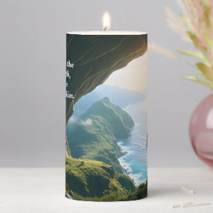He is the Great God, God & Creation Verse Pillar Candle
