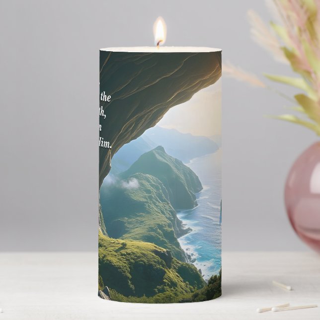 He is the Great God, God & Creation Verse Pillar Candle (In Situ)