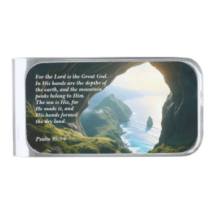 He is the Great God, God & Creation Verse Silver Finish Money Clip