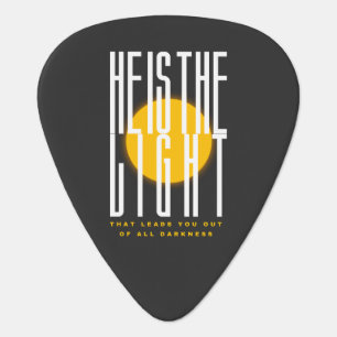 He Is The Light Christian Black Guitar Pick