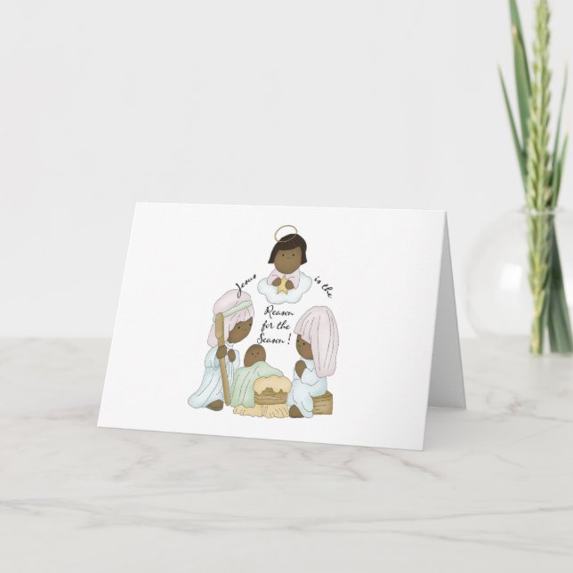He is the reason for the season (African American) Holiday Card (Front)
