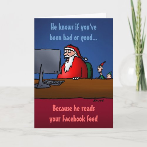 He Knows If Youve Been Bad Funny Santa Card