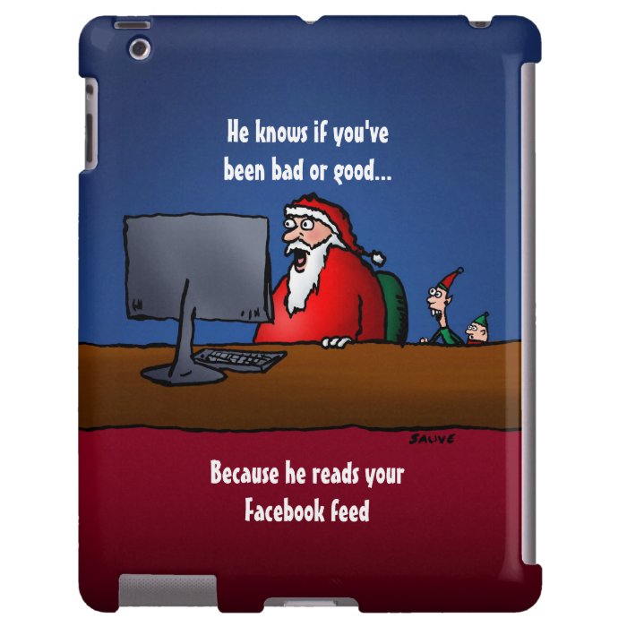 He Knows If You've Been Bad Funny Santa iPad Case